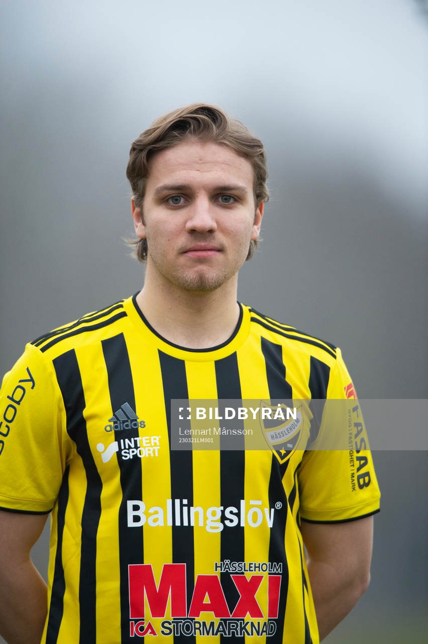 Isaac Holmberg, IFK Hässleholm, lag och porträttfoto i