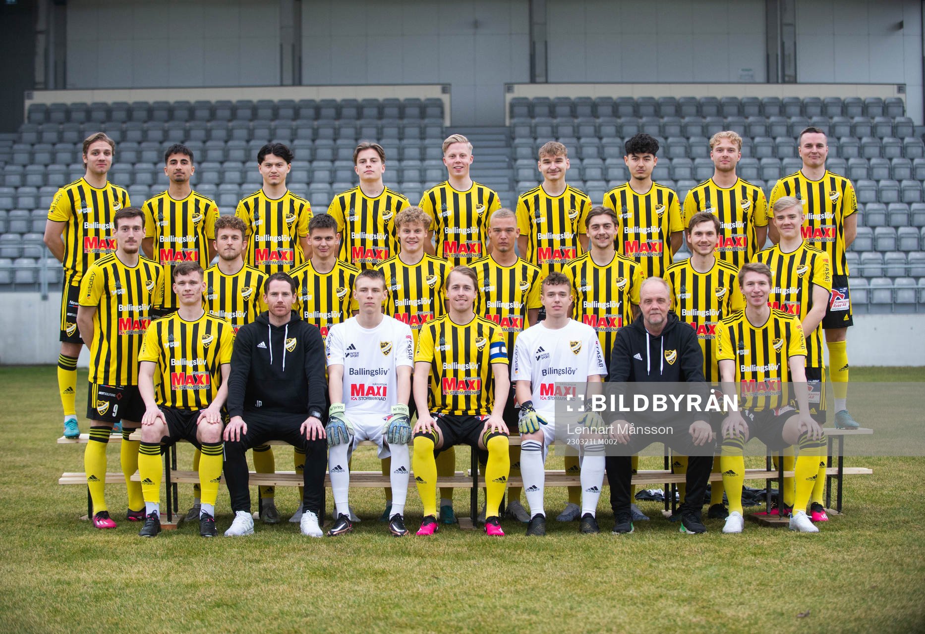 IFK Hässleholm, lagbild, i Hässleholm 21 mars 2023. Bakre