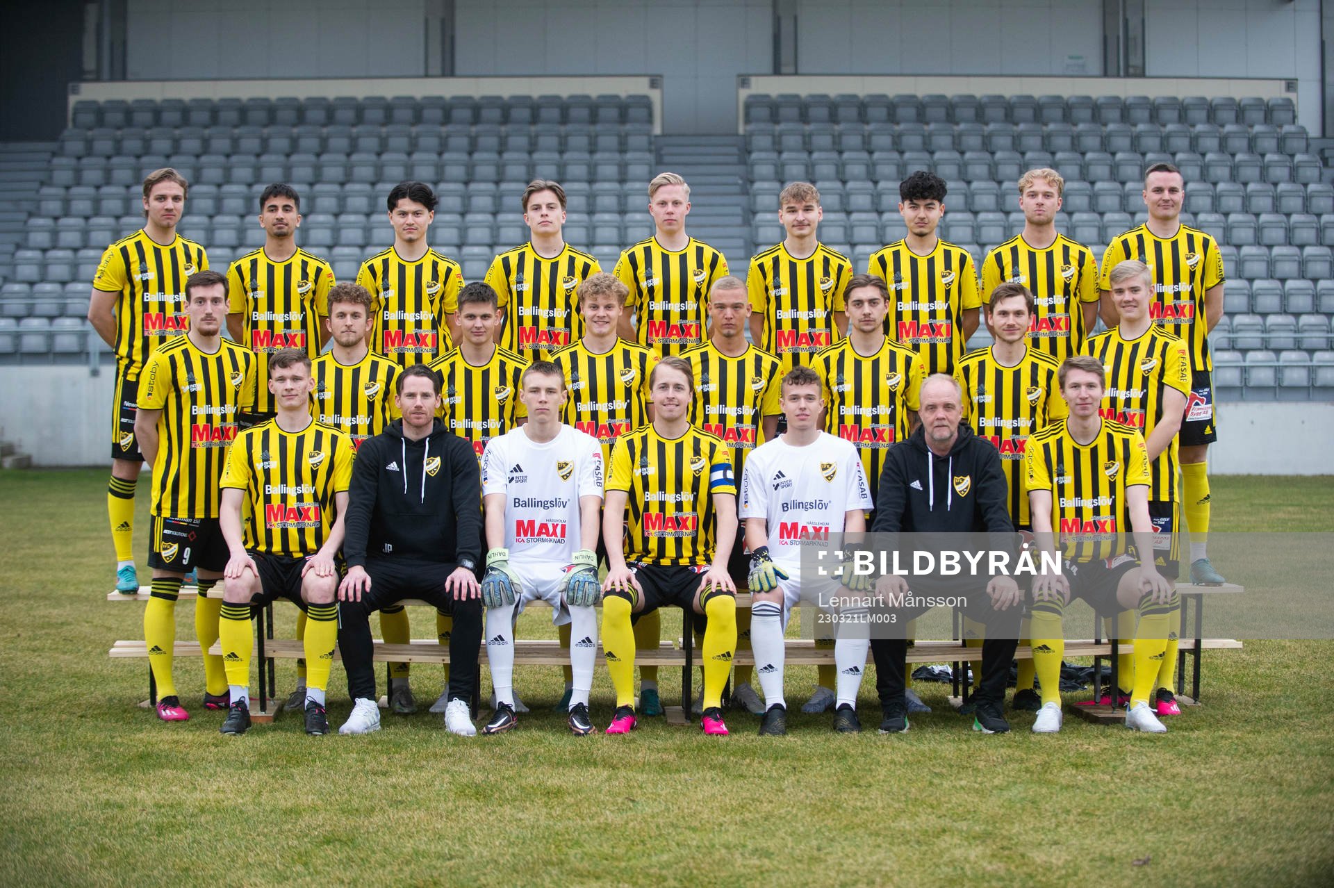 IFK Hässleholm, lagbild, i Hässleholm 21 mars 2023. Bakre