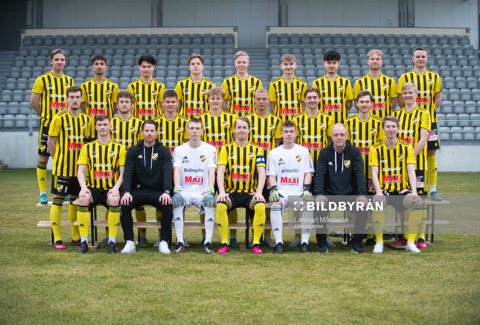 IFK Hässleholm, lagbild, i Hässleholm 21 mars 2023. Bakre