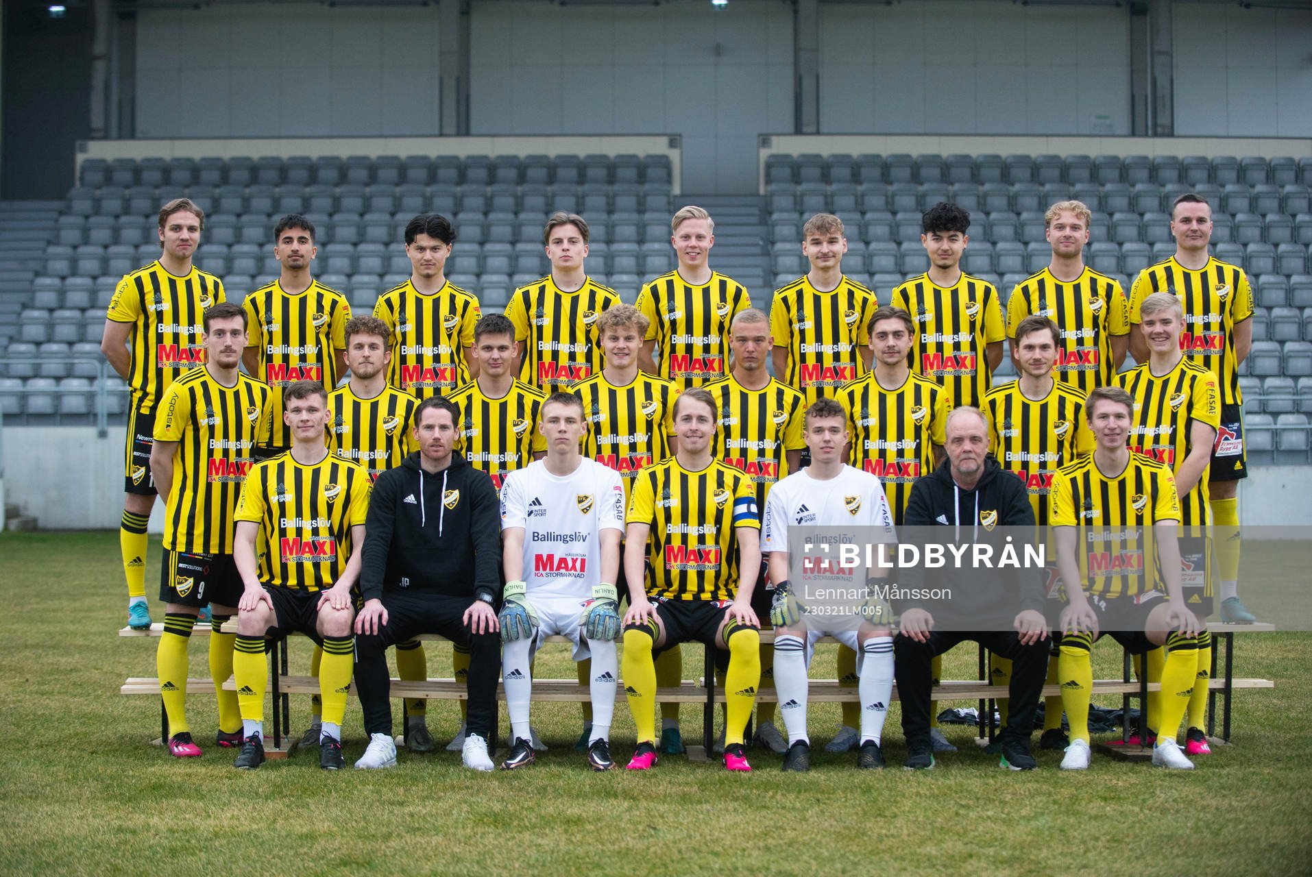 IFK Hässleholm, lagbild, i Hässleholm 21 mars 2023. Bakre