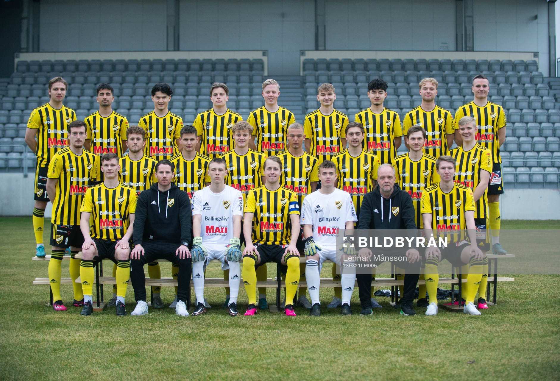 IFK Hässleholm, lagbild, i Hässleholm 21 mars 2023. Bakre