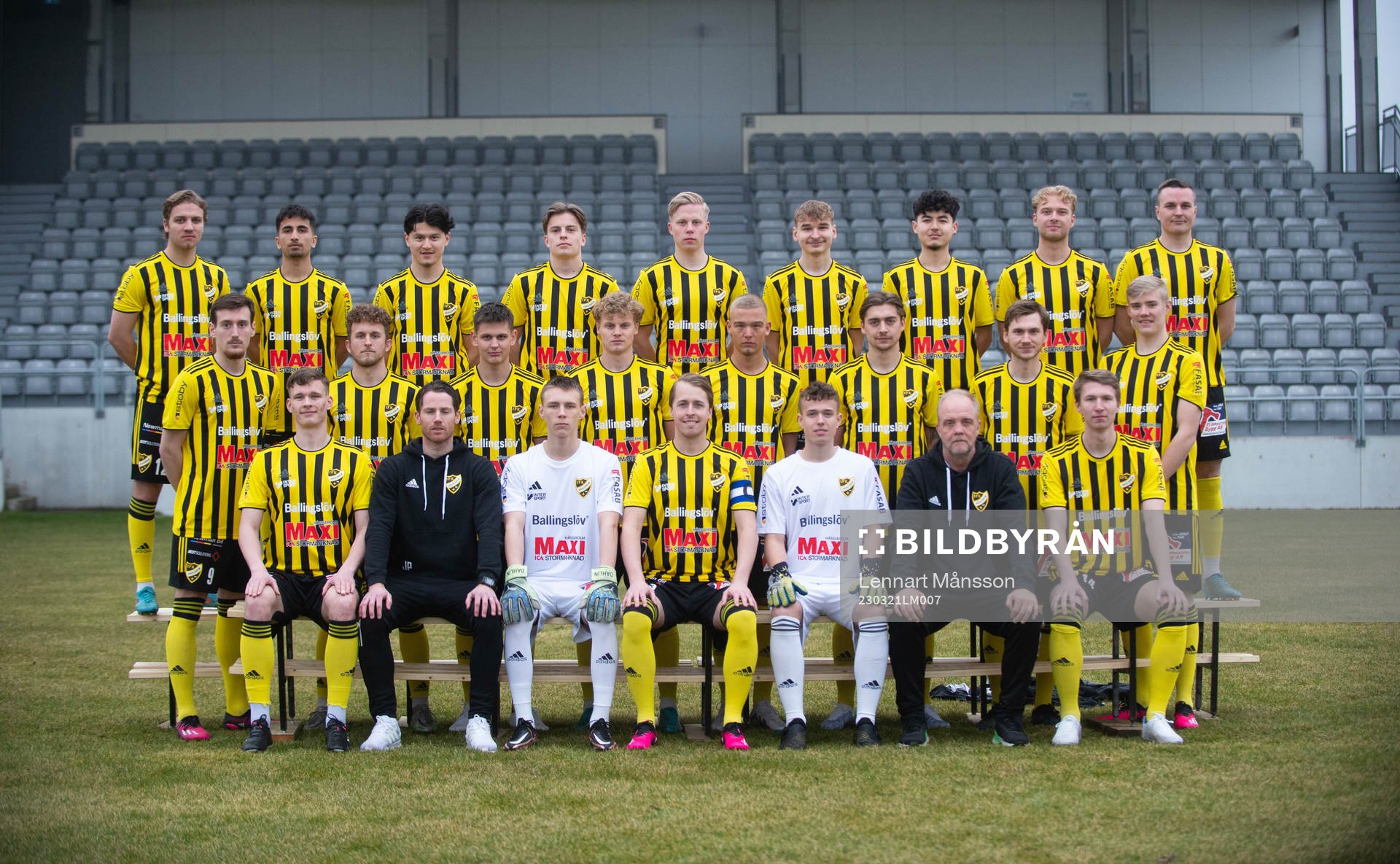 IFK Hässleholm, lagbild, i Hässleholm 21 mars 2023. Bakre