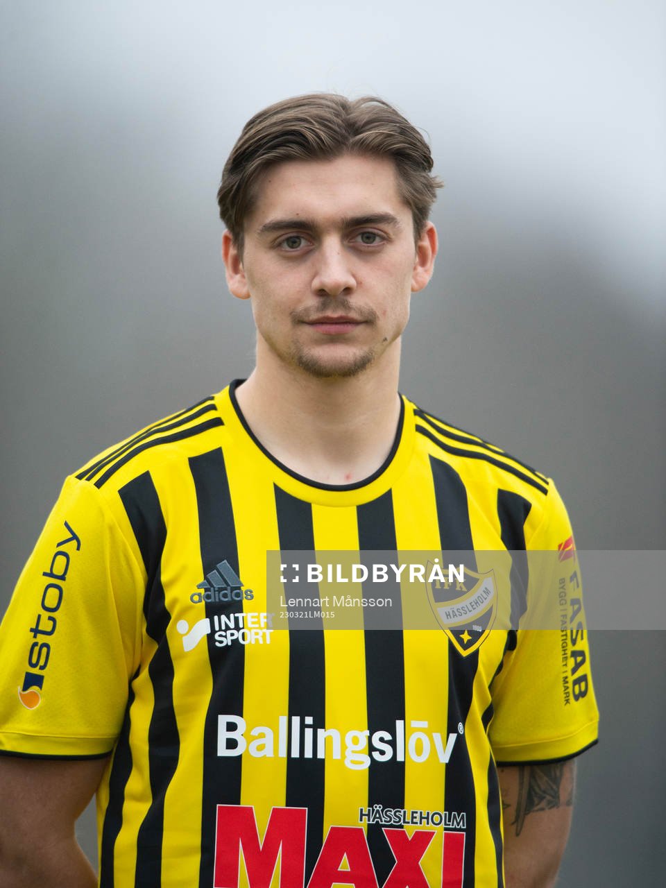 Axel Winberg, IFK Hässleholm, lag och porträttfoto i