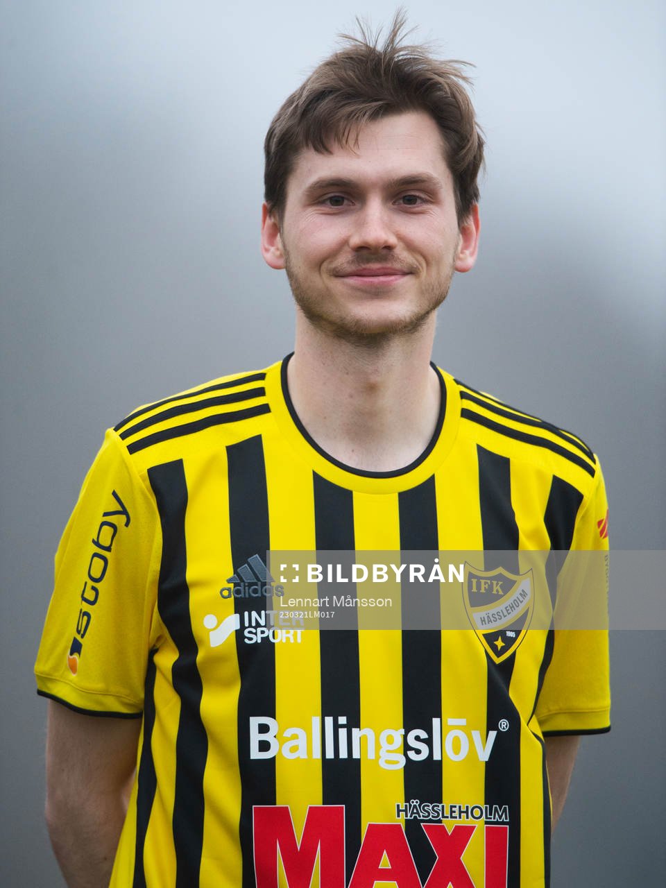 Edvin Nilsson, IFK Hässleholm, lag och porträttfoto i