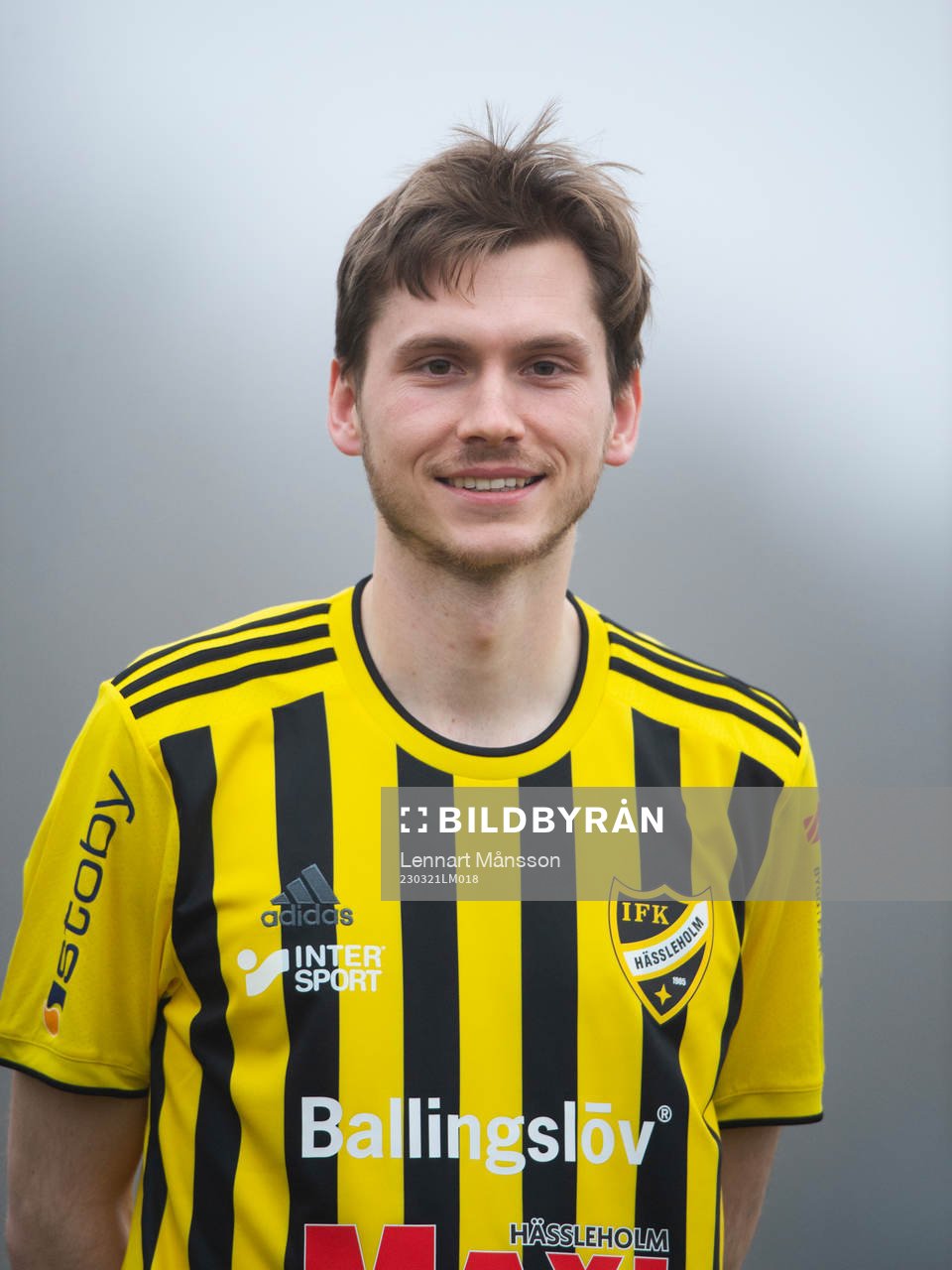 Edvin Nilsson, IFK Hässleholm, lag och porträttfoto i