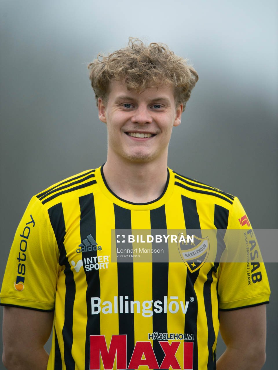 Elmar Lindkvist, IFK Hässleholm, lag och porträttfoto i