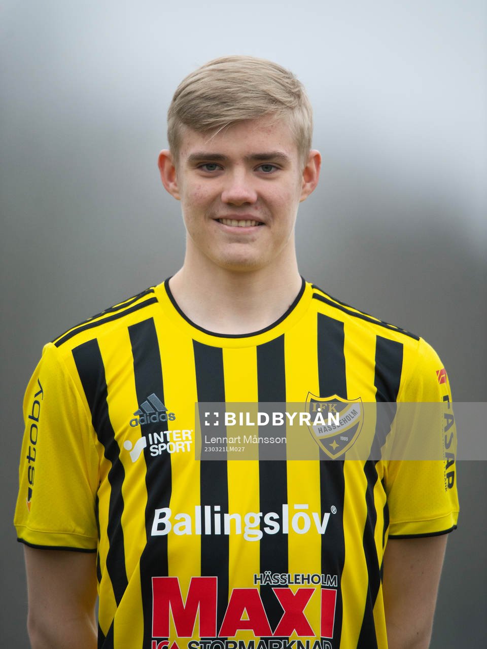 Linus Roslund, IFK Hässleholm, lag och porträttfoto i