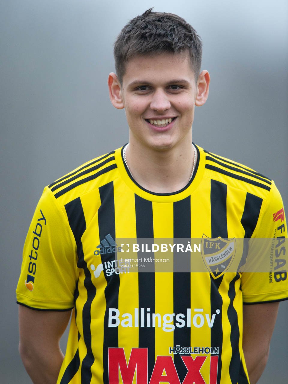Viktor Ahlgren, IFK Hässleholm, lag och porträttfoto i