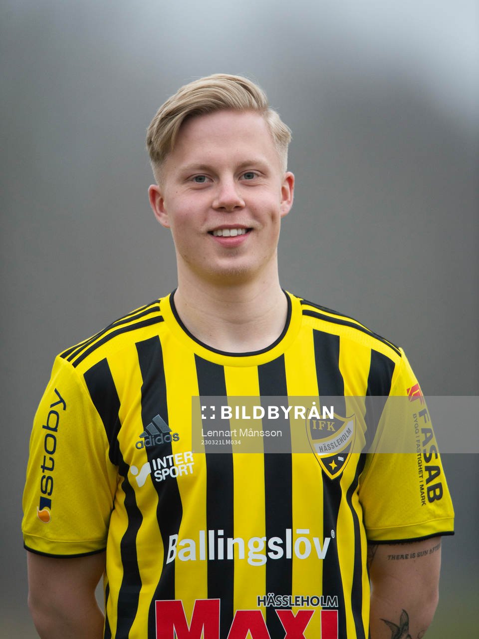 Wictor Willseus, IFK Hässleholm, lag och porträttfoto i Hässleholm 21 mars 2023.
