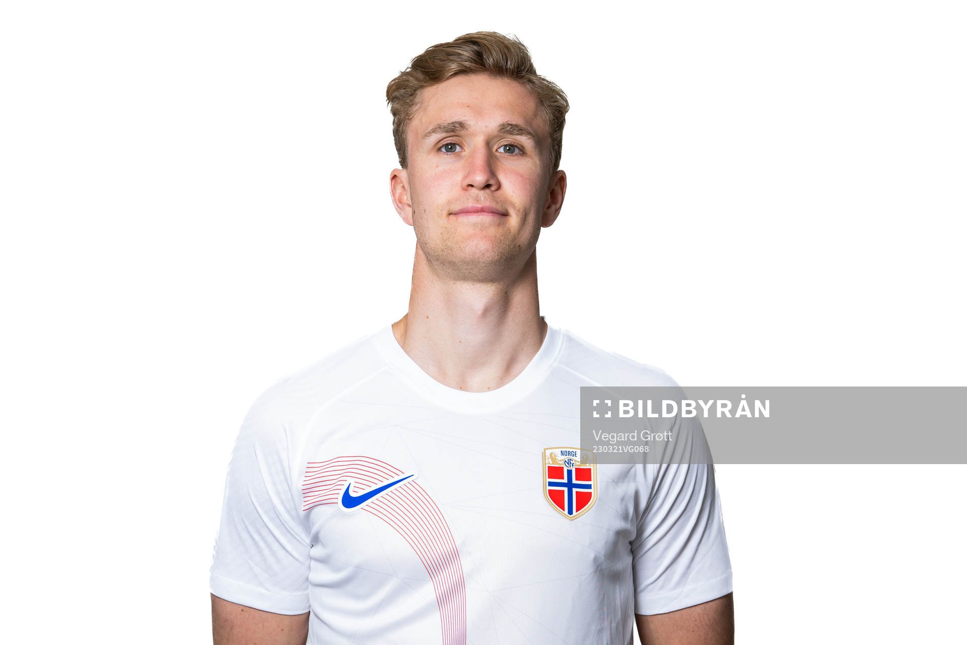 Ola Solbakken of the Norwegian national football team poses for a portrait on March 21, 2023 in Marbella. Editors note: This picture has been retouched.