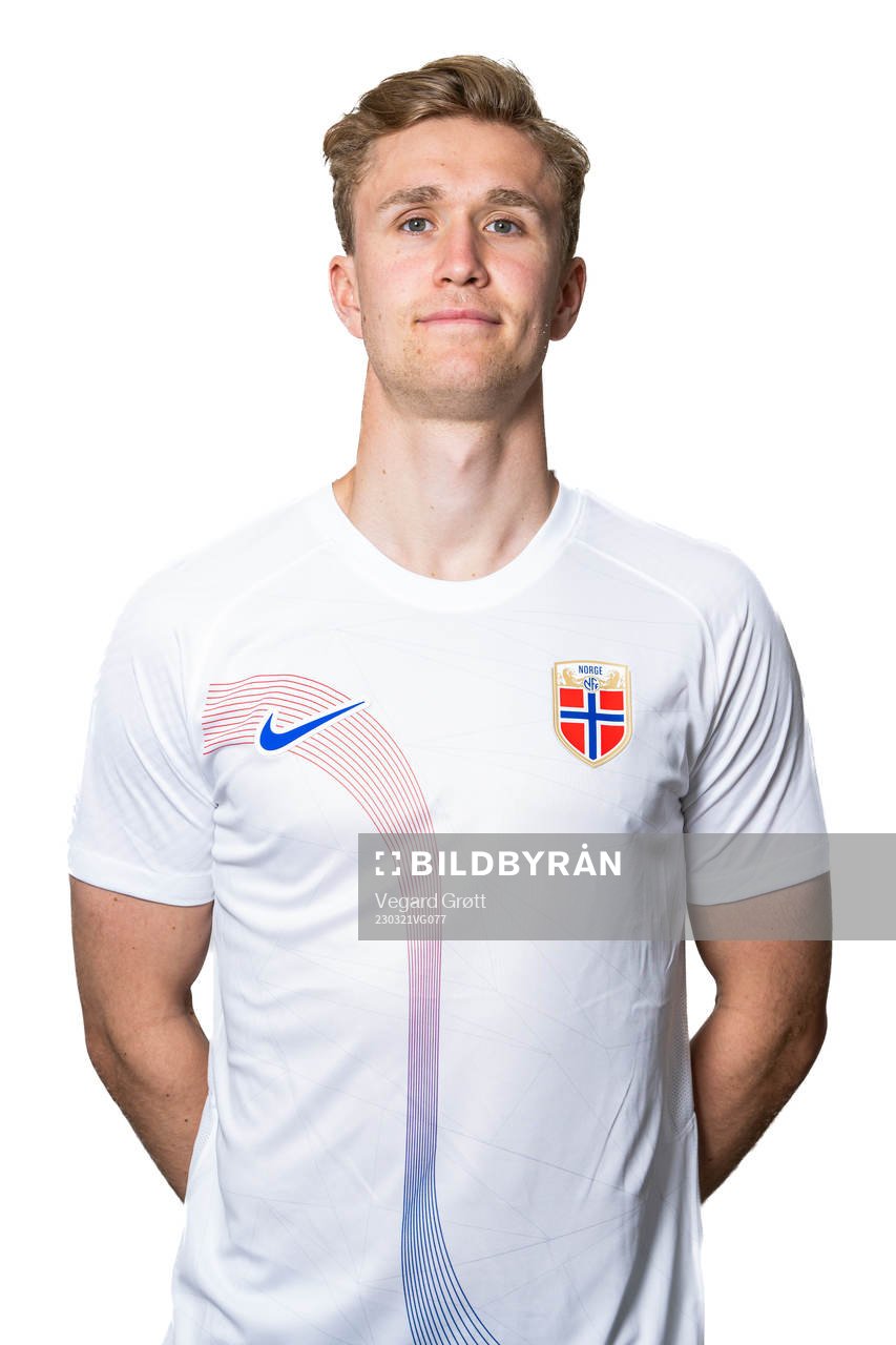 Ola Solbakken of the Norwegian national football team poses
