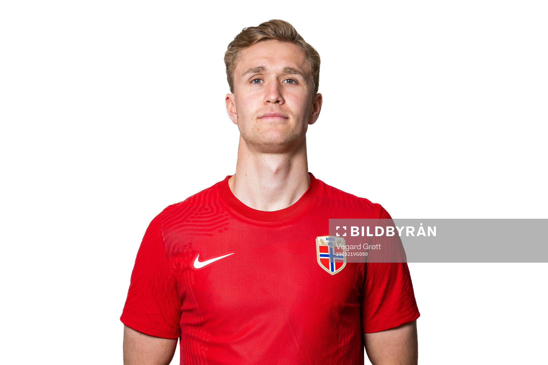 Ola Solbakken of the Norwegian national football team poses