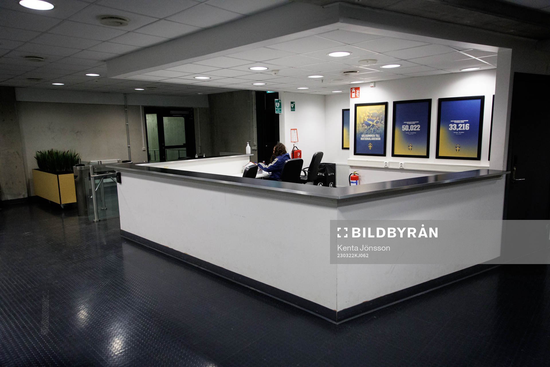 Accreditation desk at Friands Arena