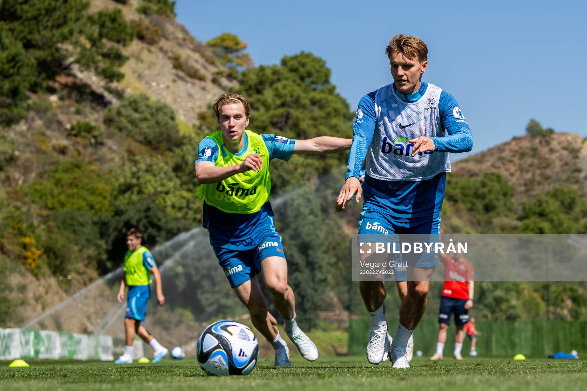 Kristian Thorstvedt and Martin Ødegaard of the Norwegian