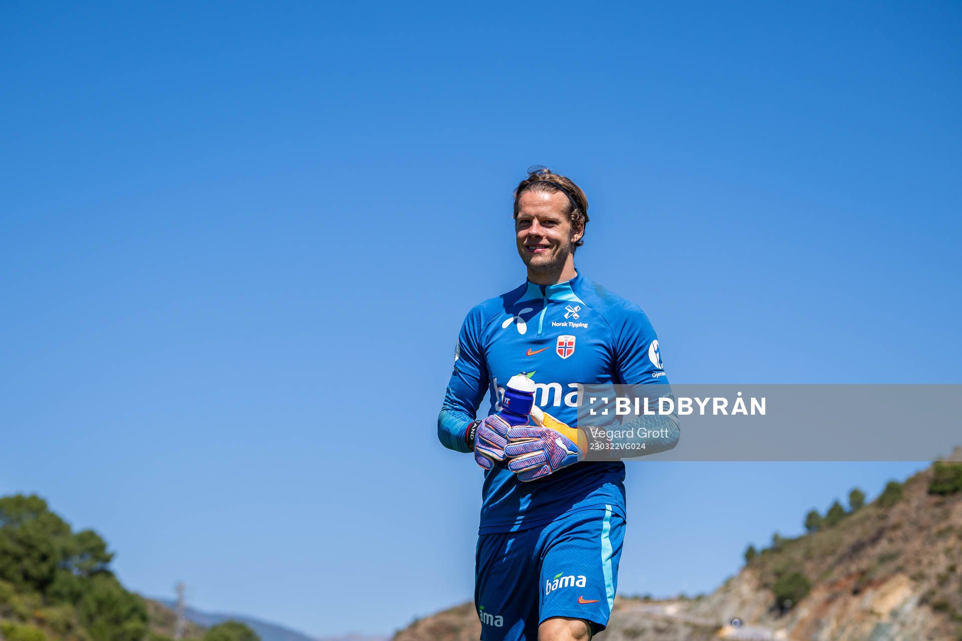 Goalkeeper Ørjan Håskjold Nyland of the Norwegian