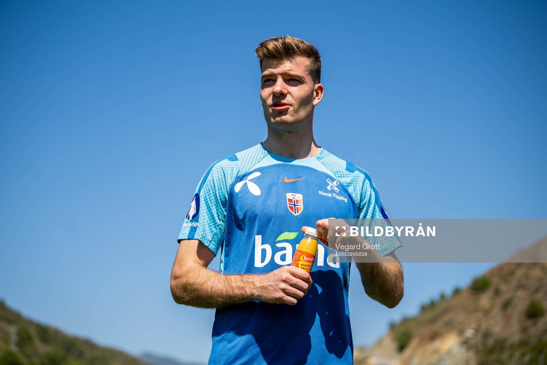 Alexander Sørloth of the Norwegian national football team