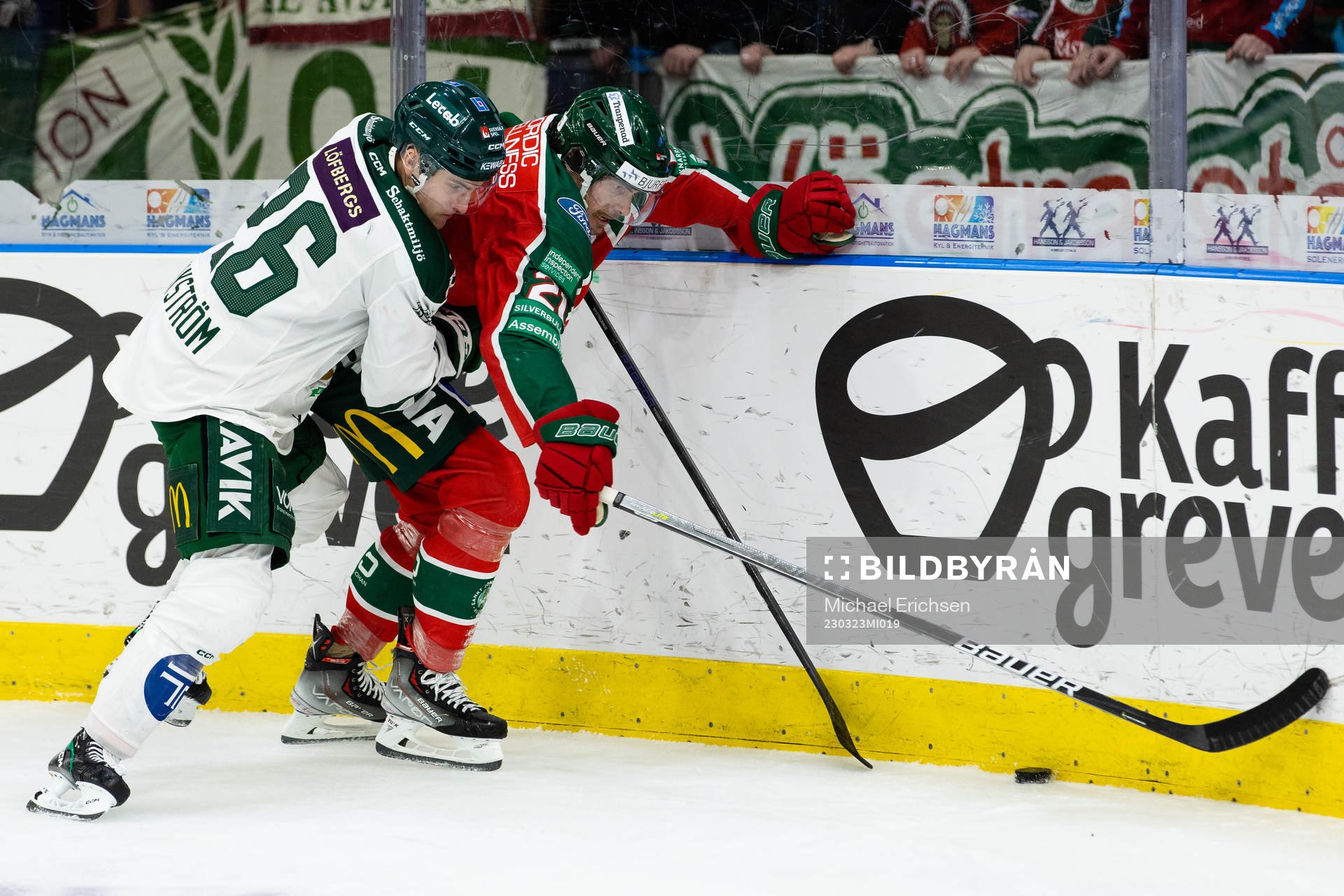 Färjestads Joel Nyström och Frölundas Loui Eriksson