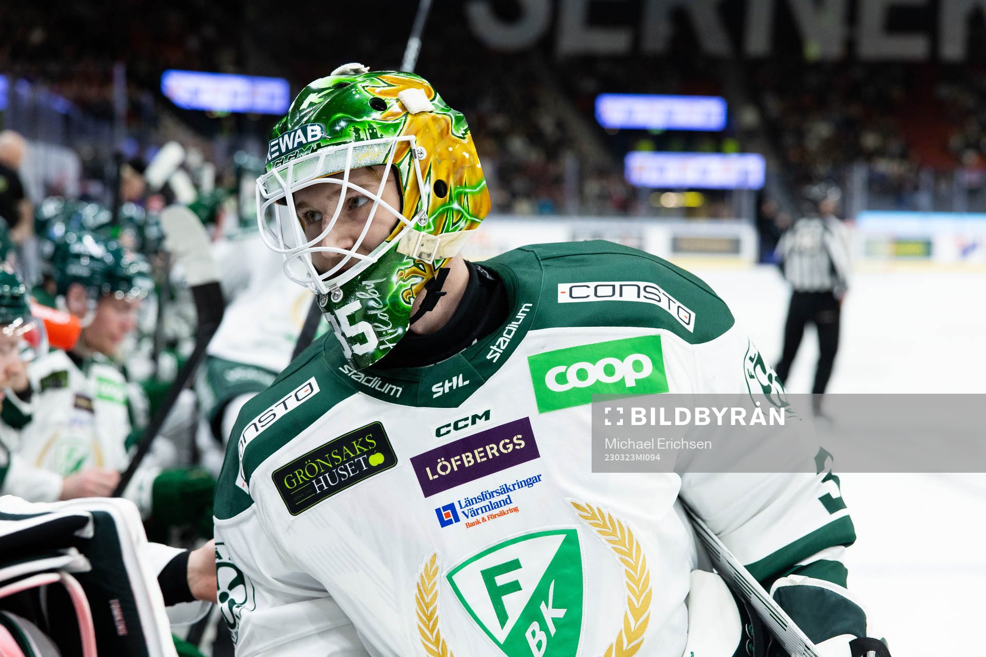 Färjestads målvakt Dennis Hildeby