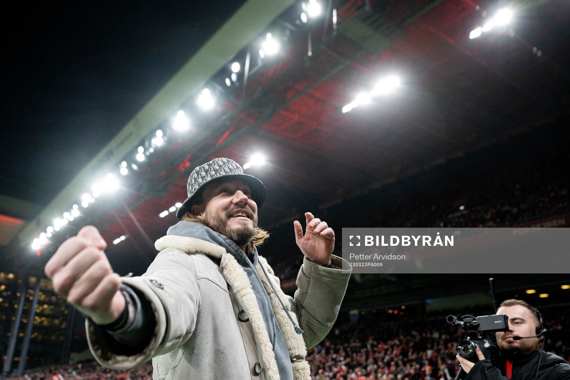 Former football player Nicklas Bendtner ahead of the UEFA Euro Qualifier football match between Denmark and Finland on March 23, 2023 in Copenhagen.