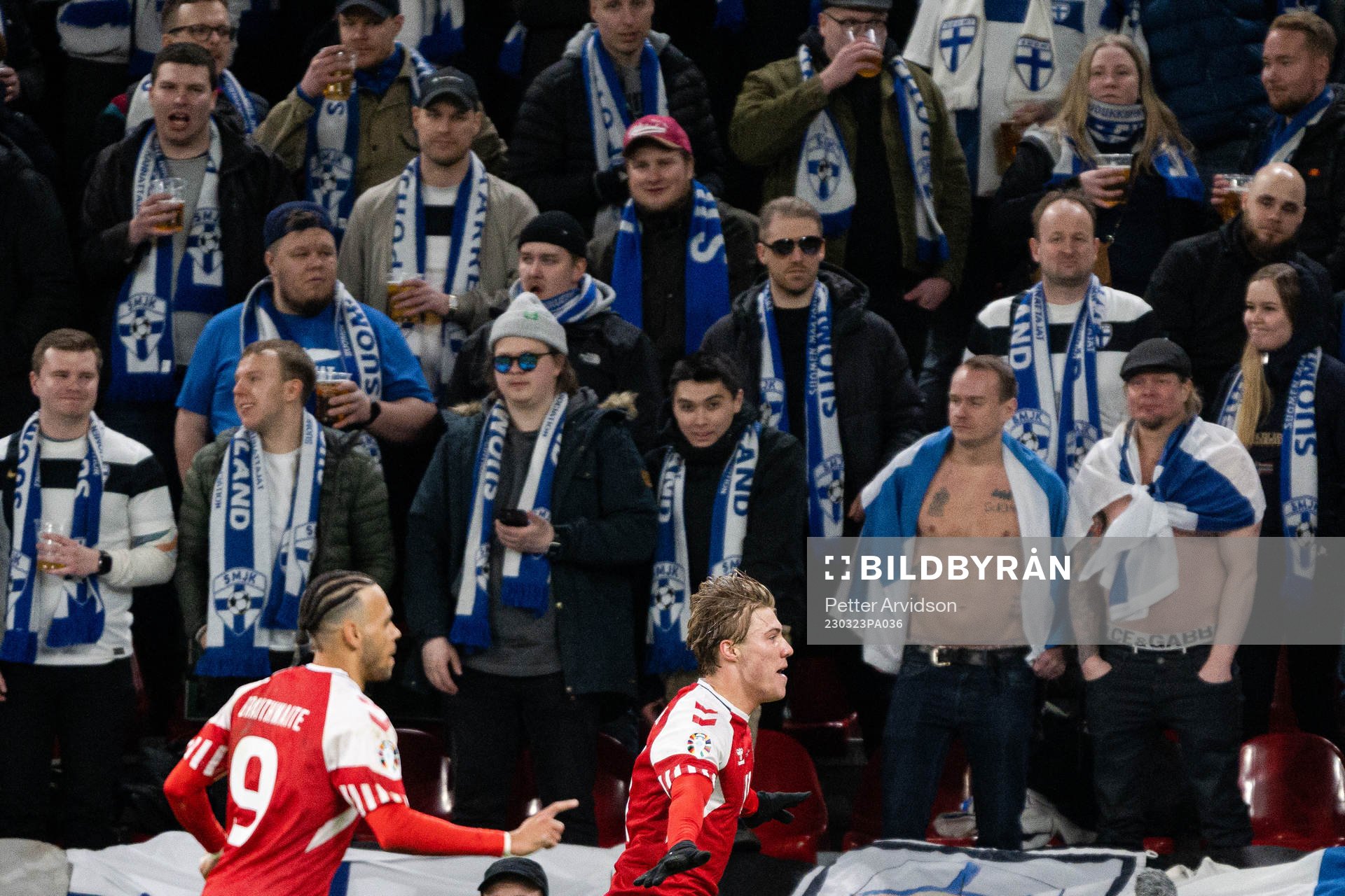 Rasmus Højlund of Denmark celebrates the 1-0 goal