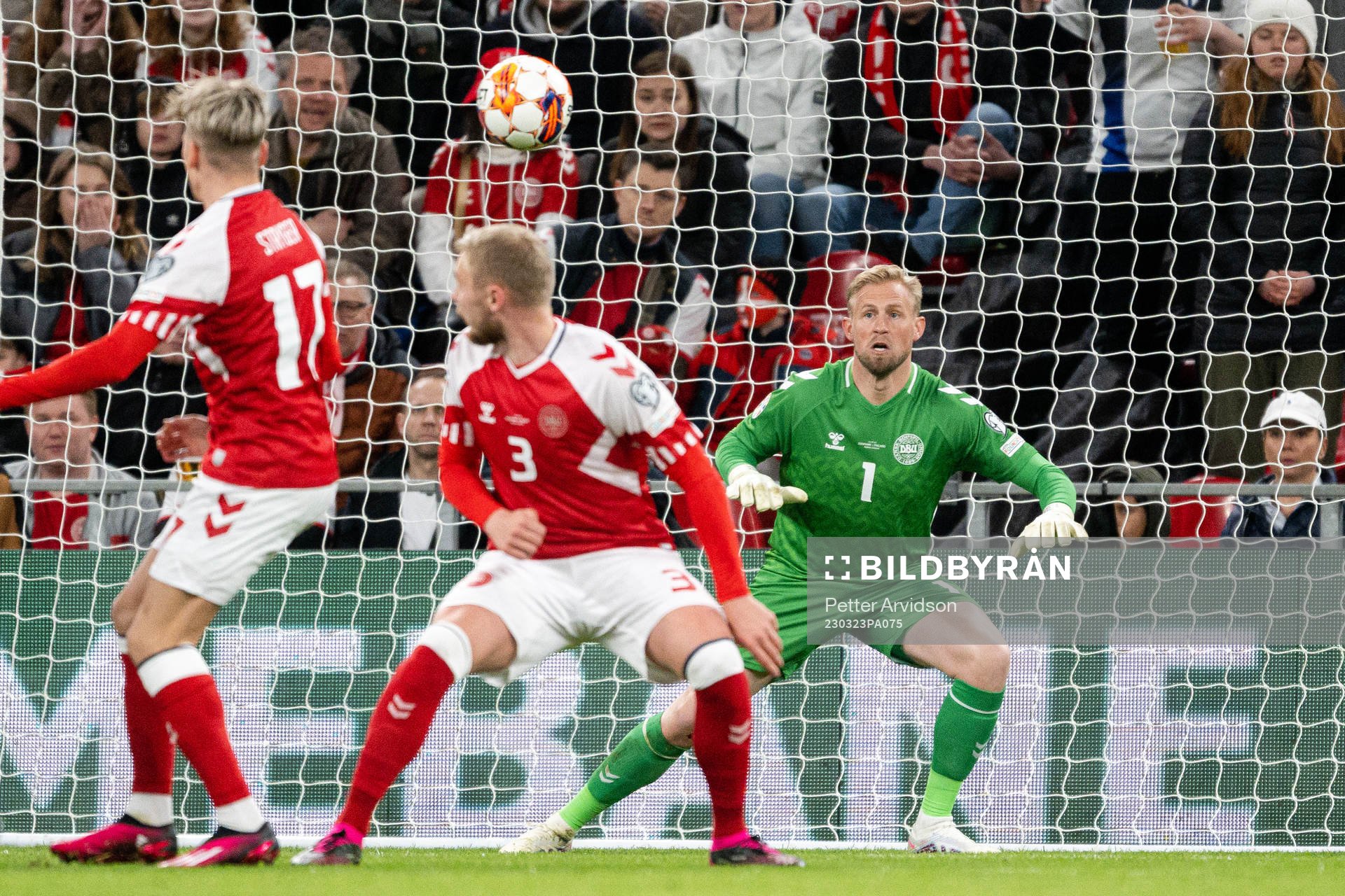 Goalkeeper Kasper Schmeichel of Denmark