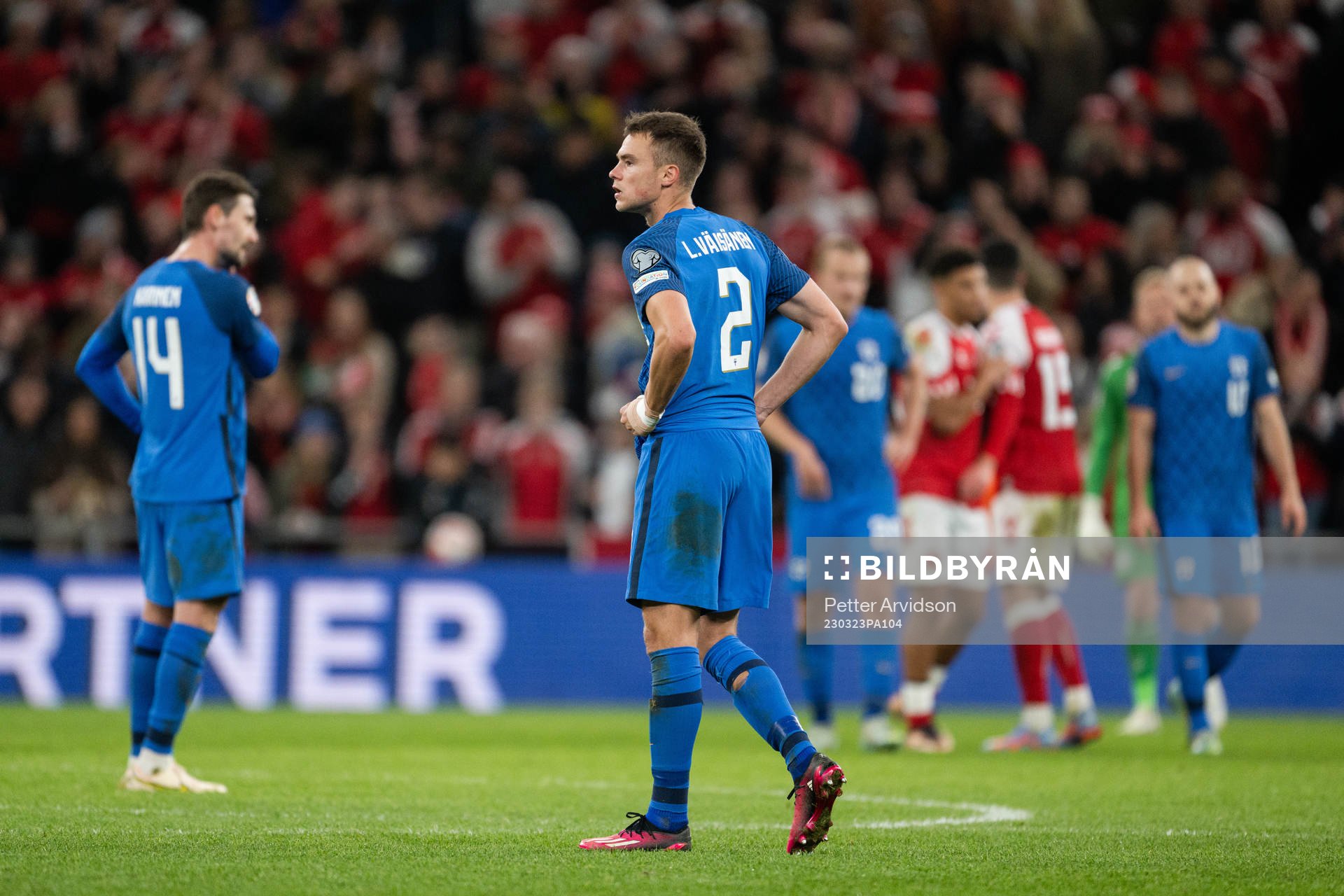 Leo Väisänen of Finland looks dejected