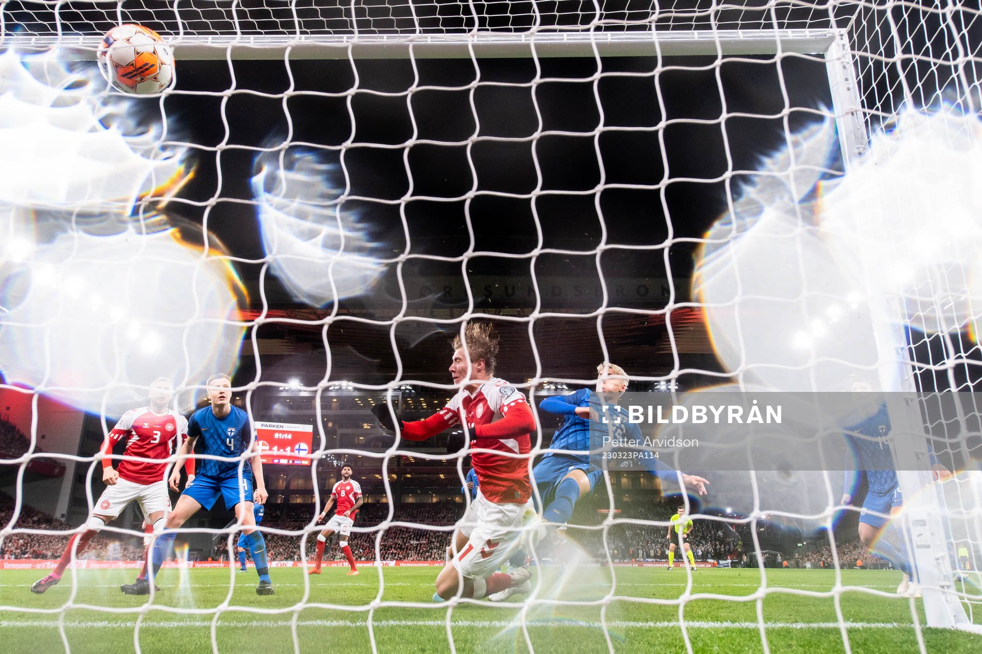 Rasmus Højlund of Denmark scores the 2-1 goal in action