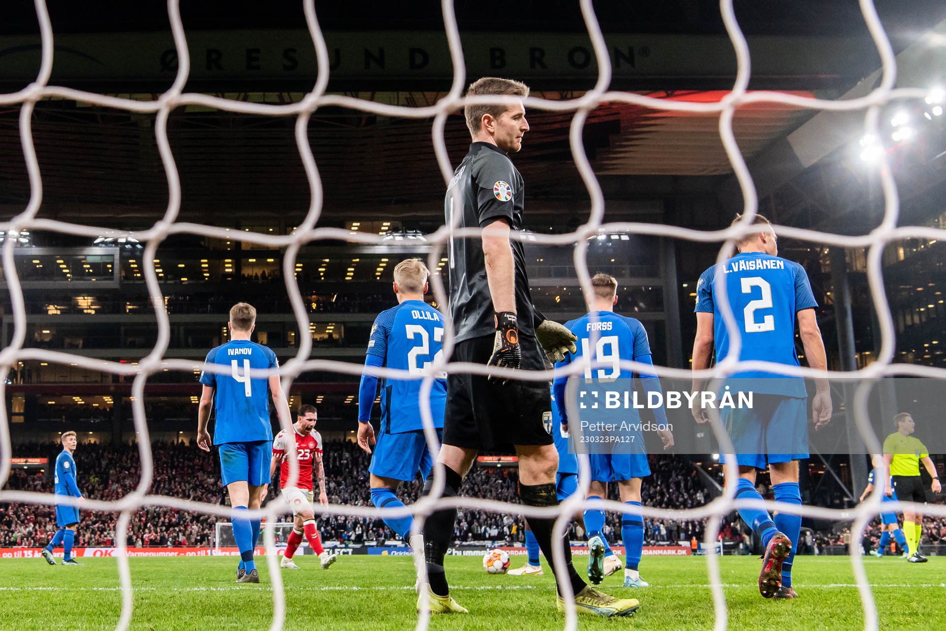 Goalkeeper Lukas Hradecky of Finland looks dejected