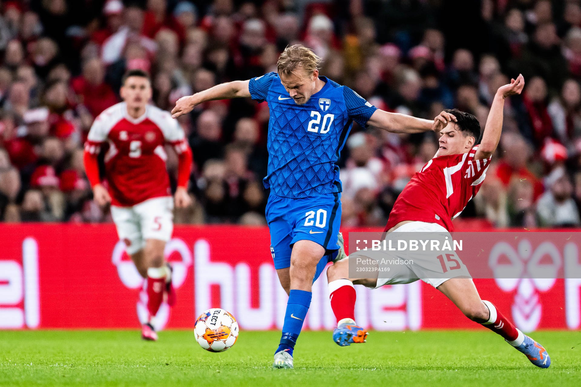 Joel Pohjanpalo of Finland and Christian Nørgaard of