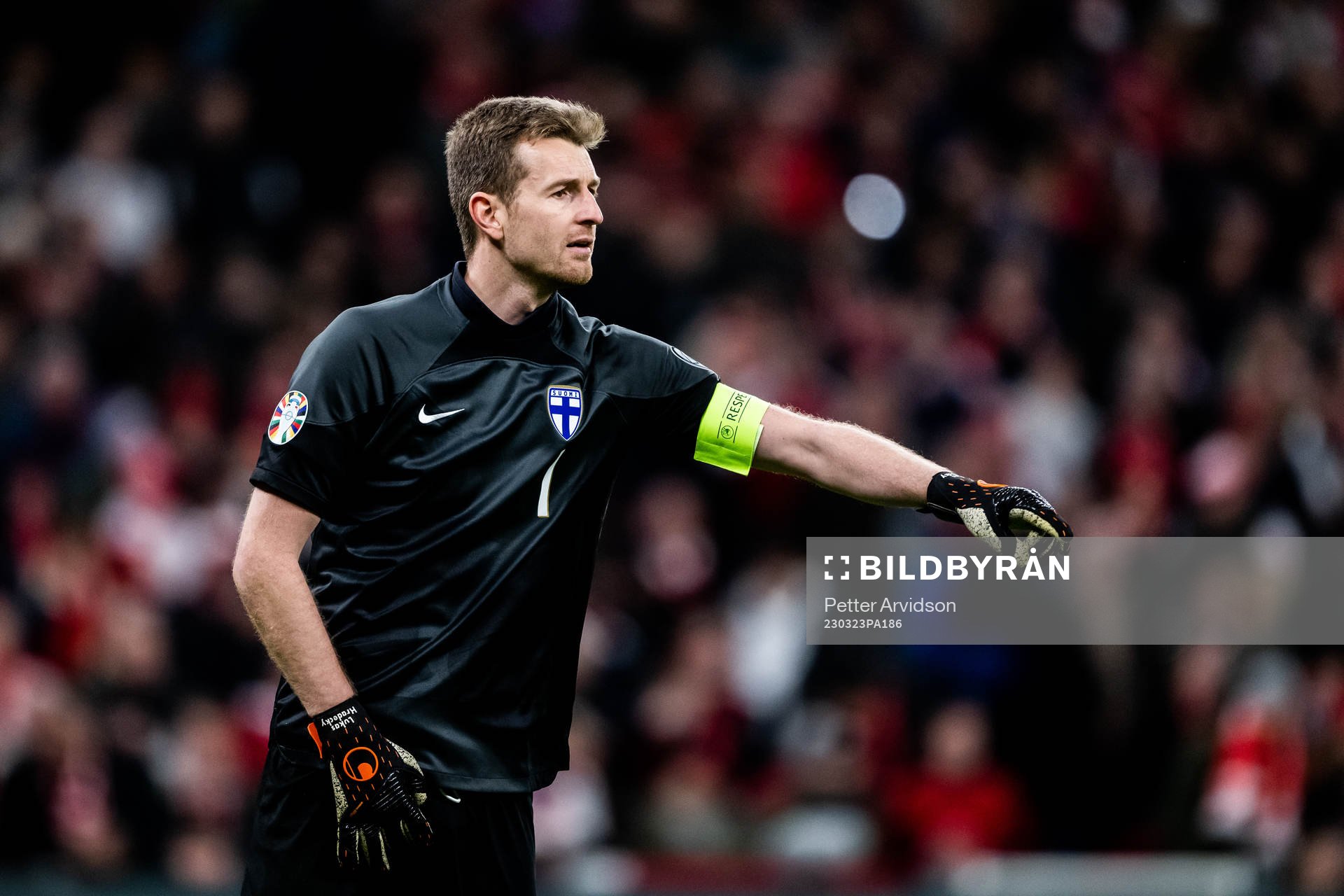 Goalkeeper Lukas Hradecky of Finland