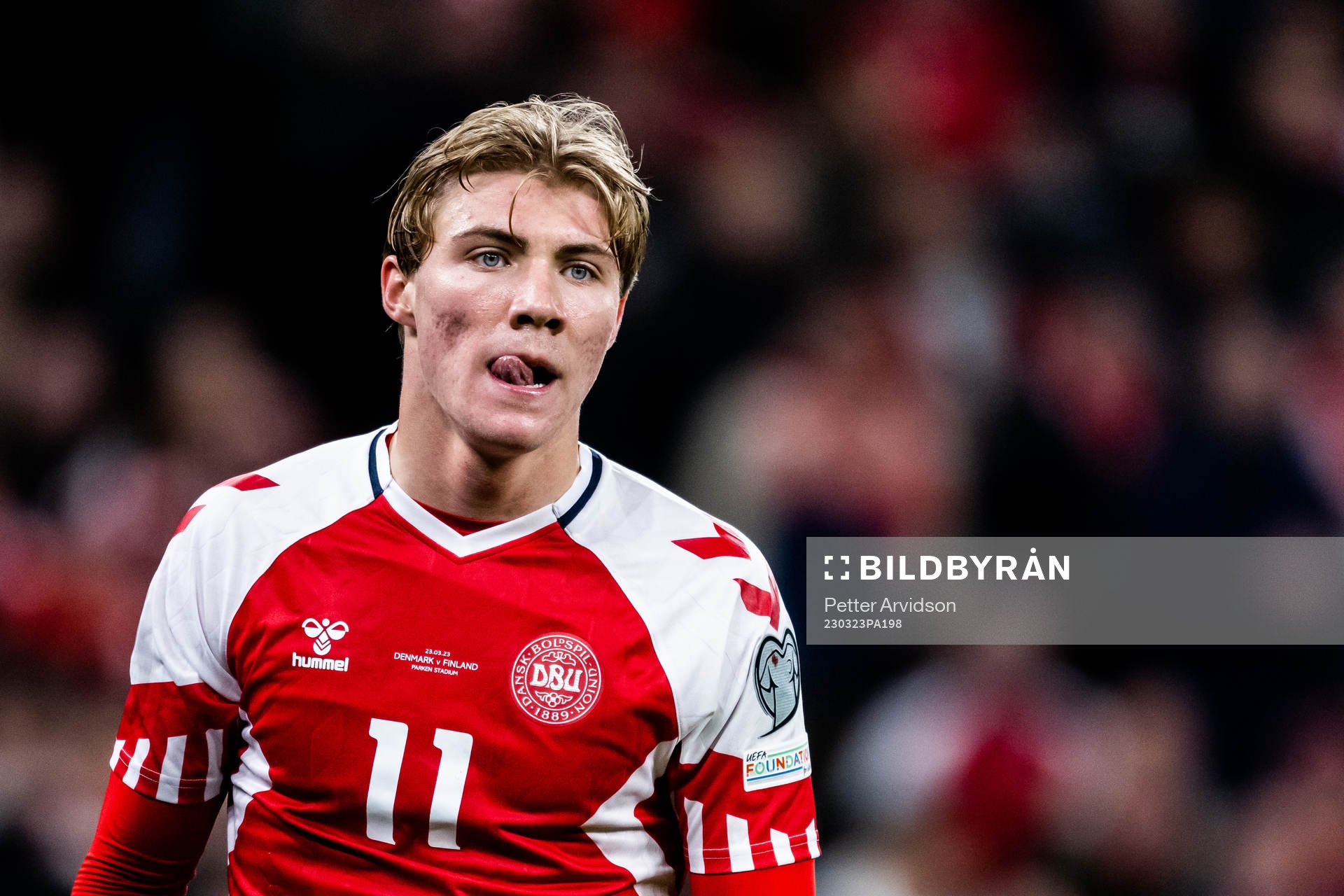 Rasmus Højlund of Denmark