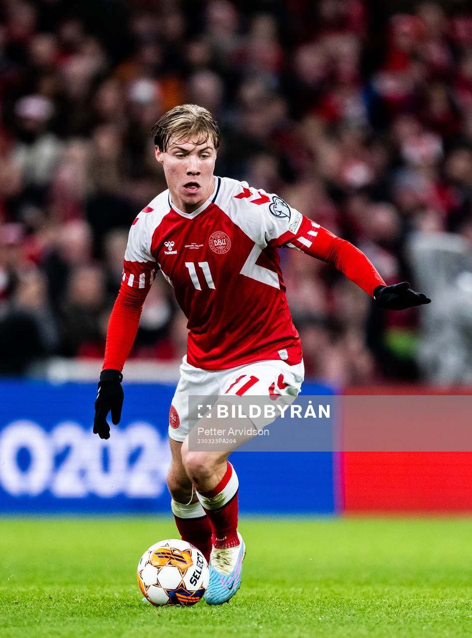 Rasmus Højlund of Denmark