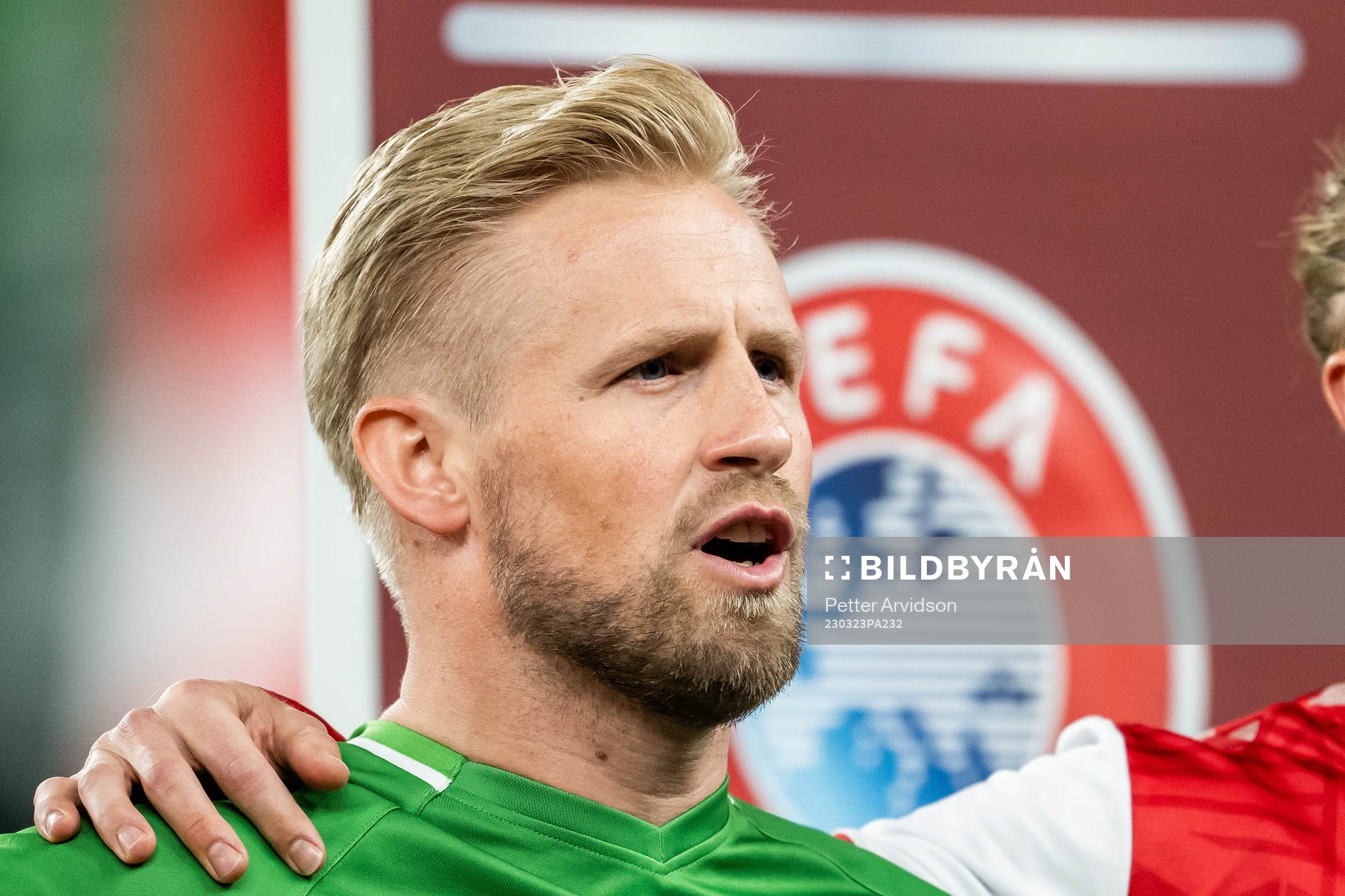 Goalkeeper Kasper Schmeichel of Denmark