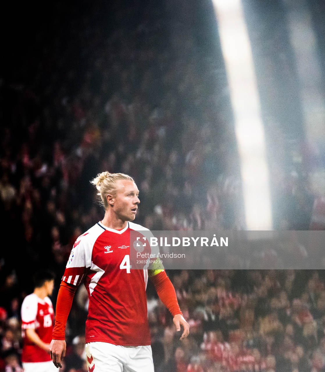Simon Kjær of Denmark during the UEFA Euro Qualifier football match between Denmark and Finland on March 23, 2023 in Copenhagen. 
