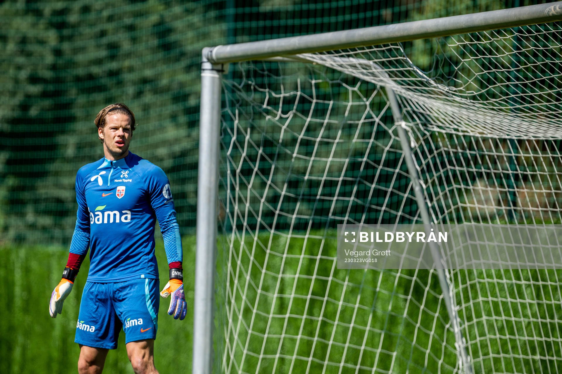 Goalkeeper Ørjan Håskjold Nyland of the Norwegian