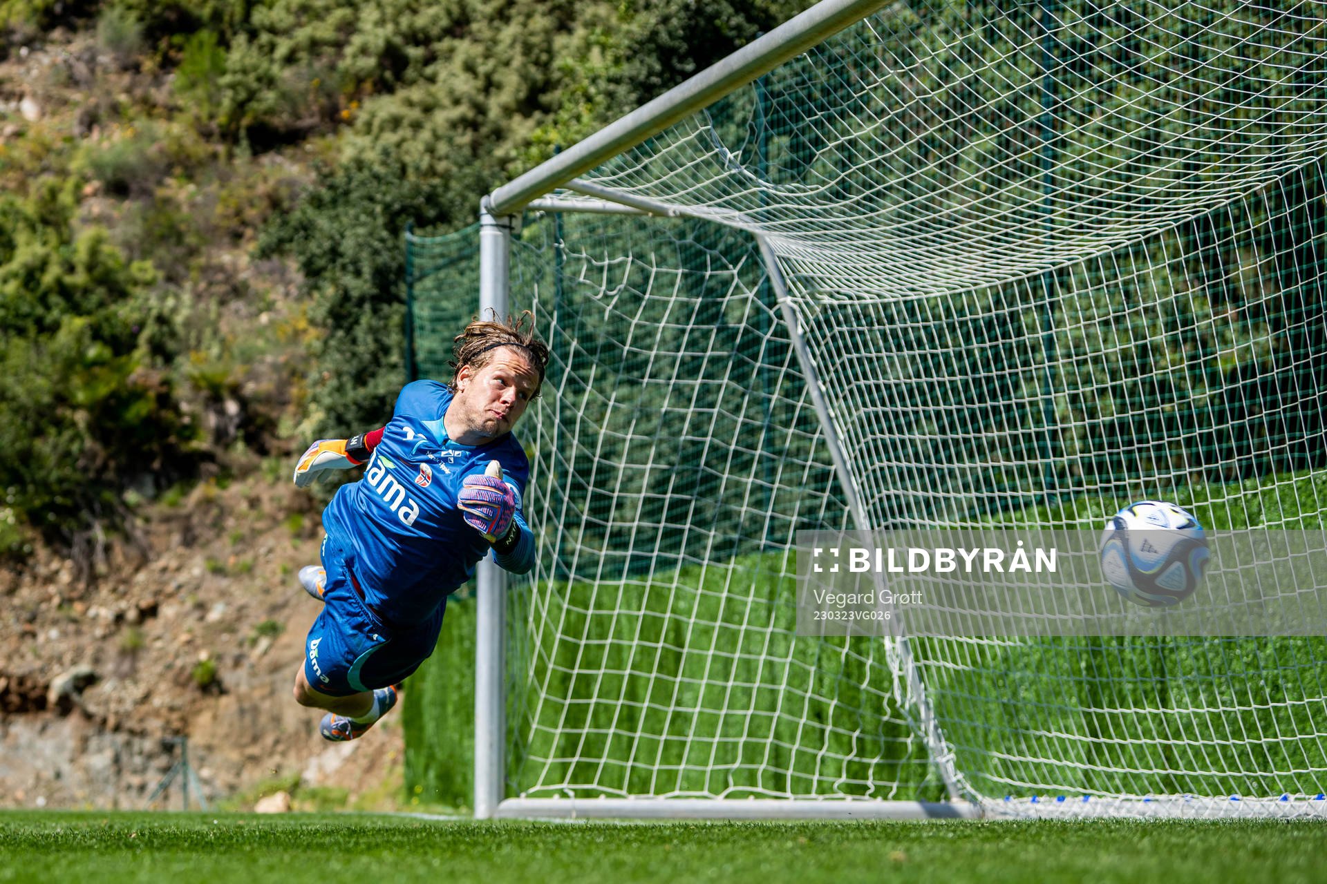 Goalkeeper Ørjan Håskjold Nyland of the Norwegian