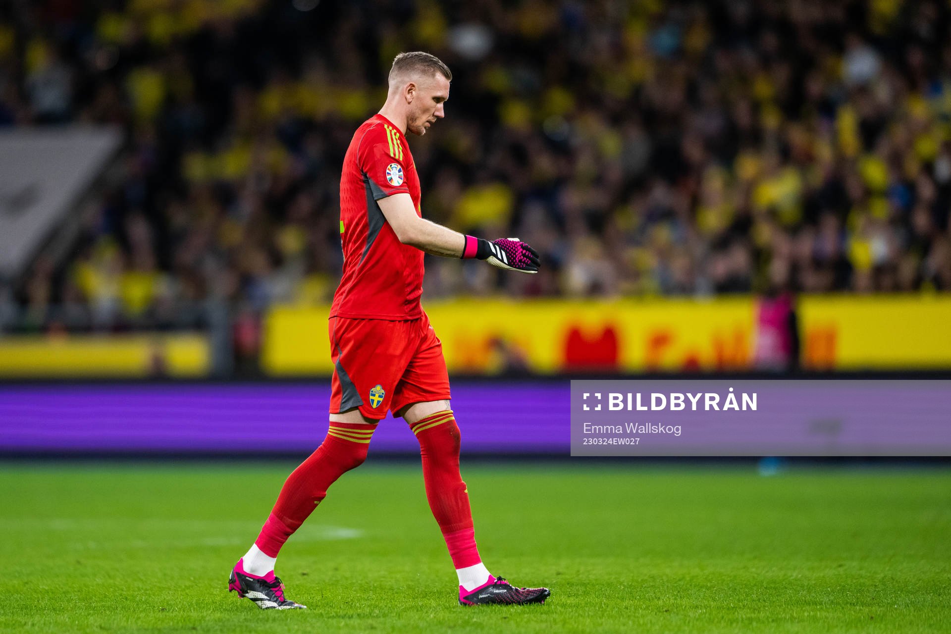 goalkeeper Robin Olsen of Sweden looks dejected