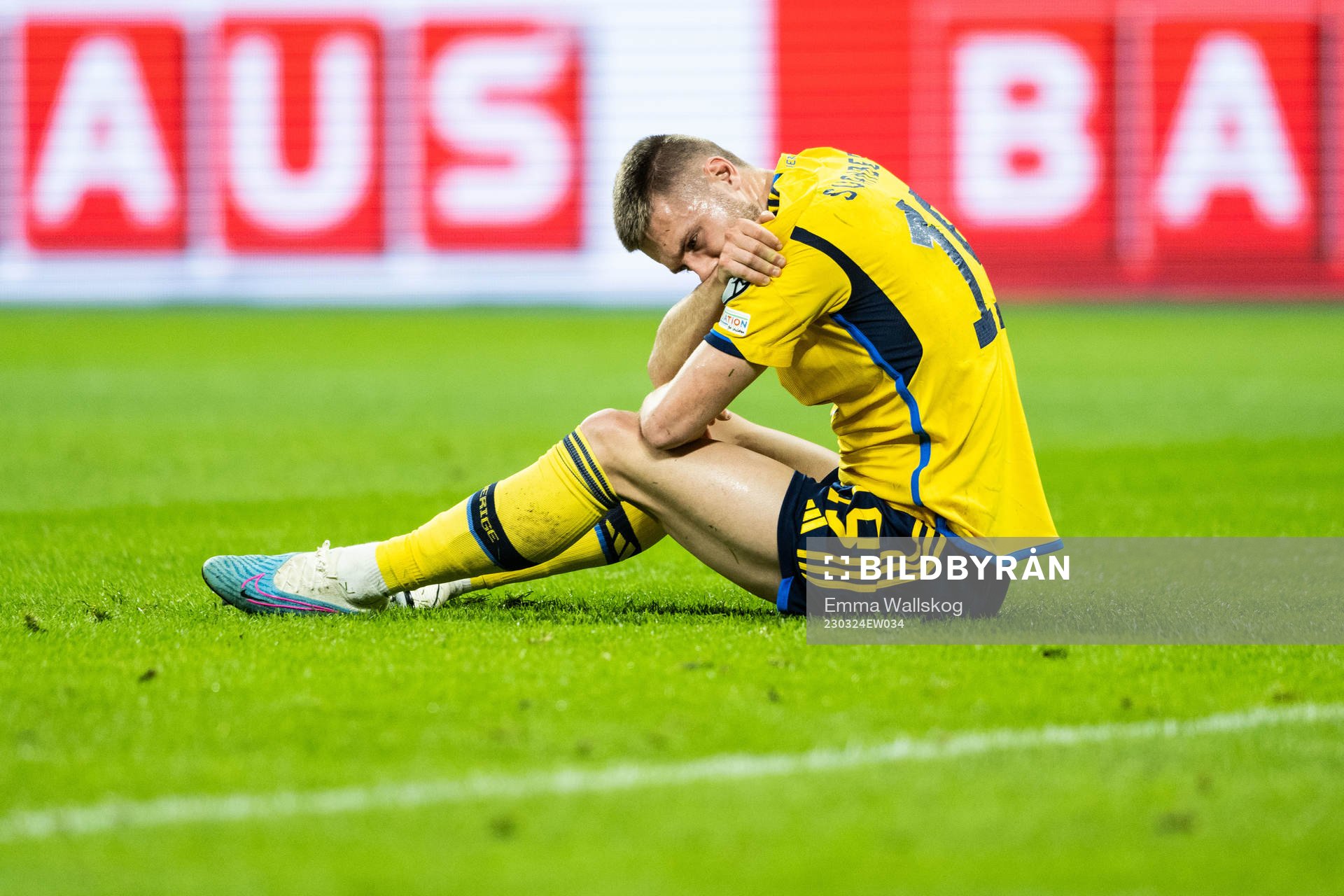 Mattias Svanberg of Sweden in pain