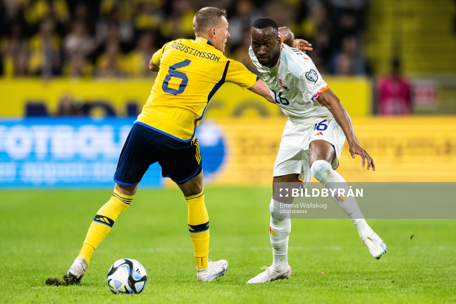 Ludwig Augustinsson of Sweden and Dodi Lukebakio of Belgium