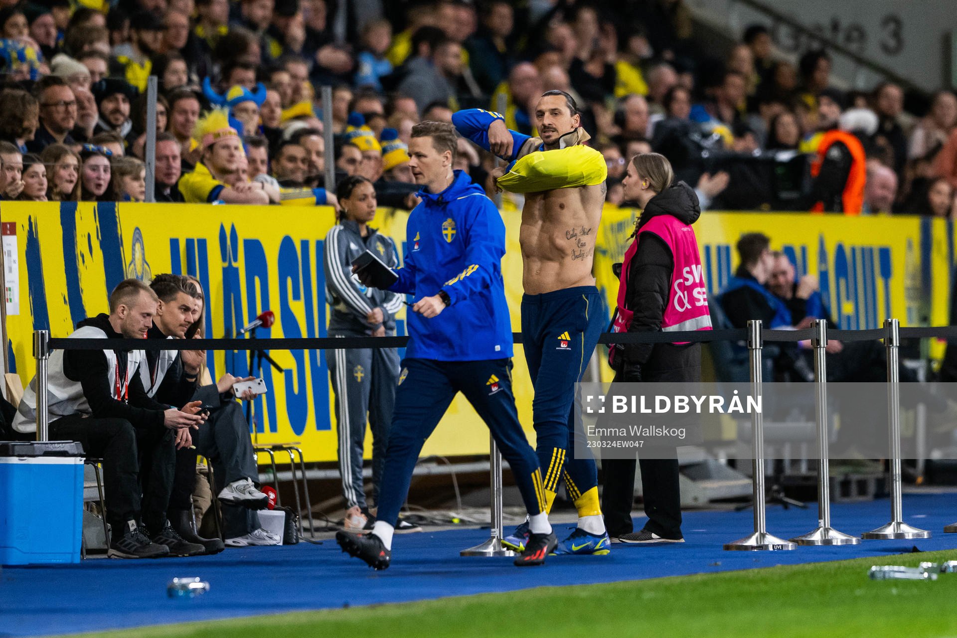 Zlatan Ibrahimovic of Sweden prepares to be substituted