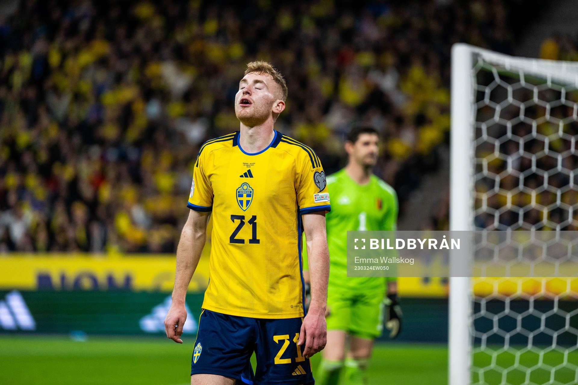Dejan Kulusevski of Sweden looks dejected