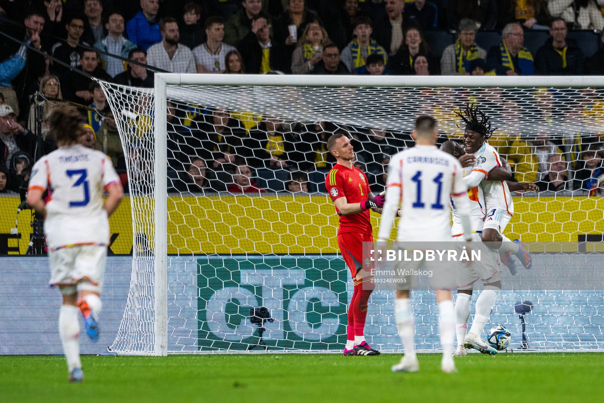 goalkeeper Robin Olsen of Sweden looks dejected while