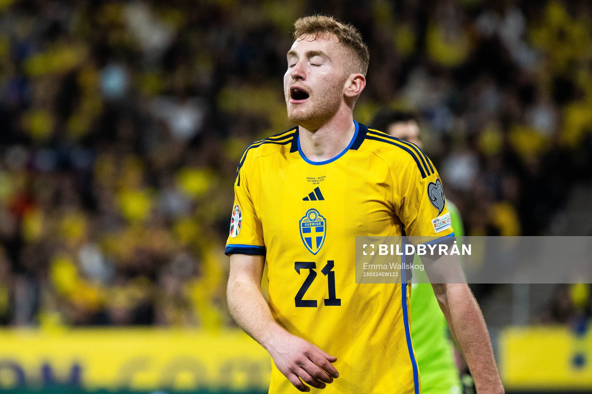 Dejan Kulusevski of Sweden looks dejected