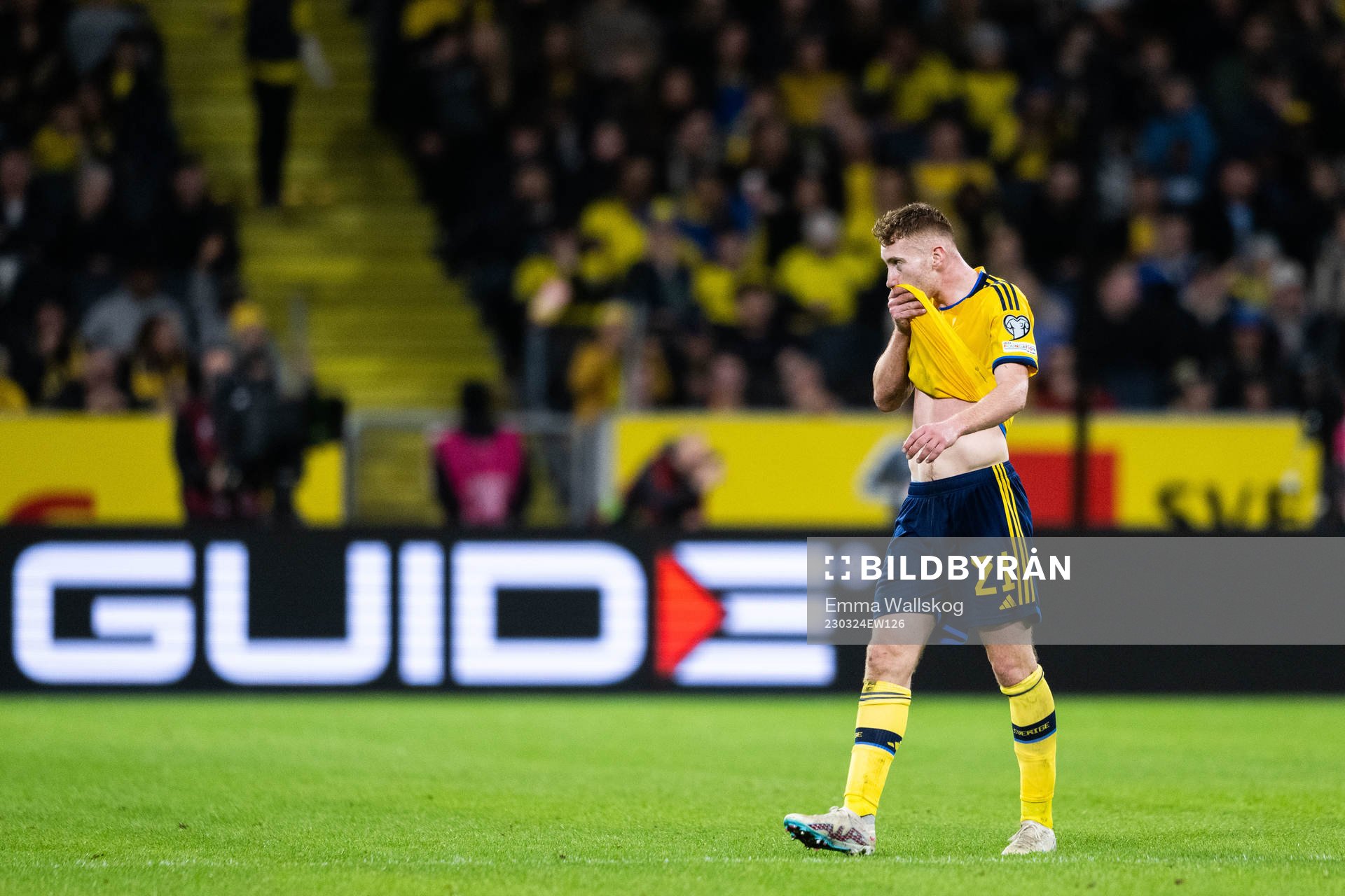 Dejan Kulusevski of Sweden looks dejected