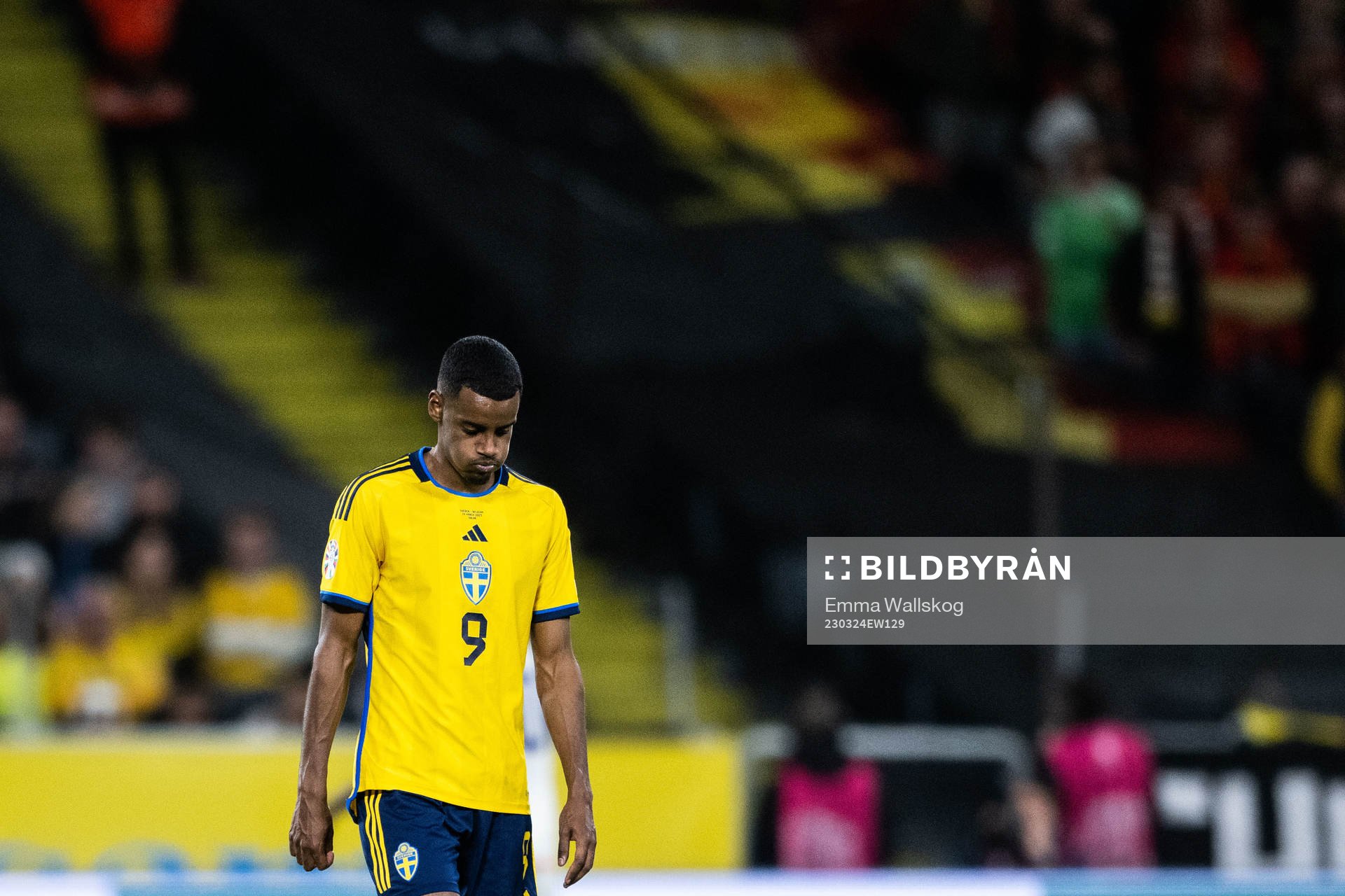 Alexander Isak of Sweden looks dejected