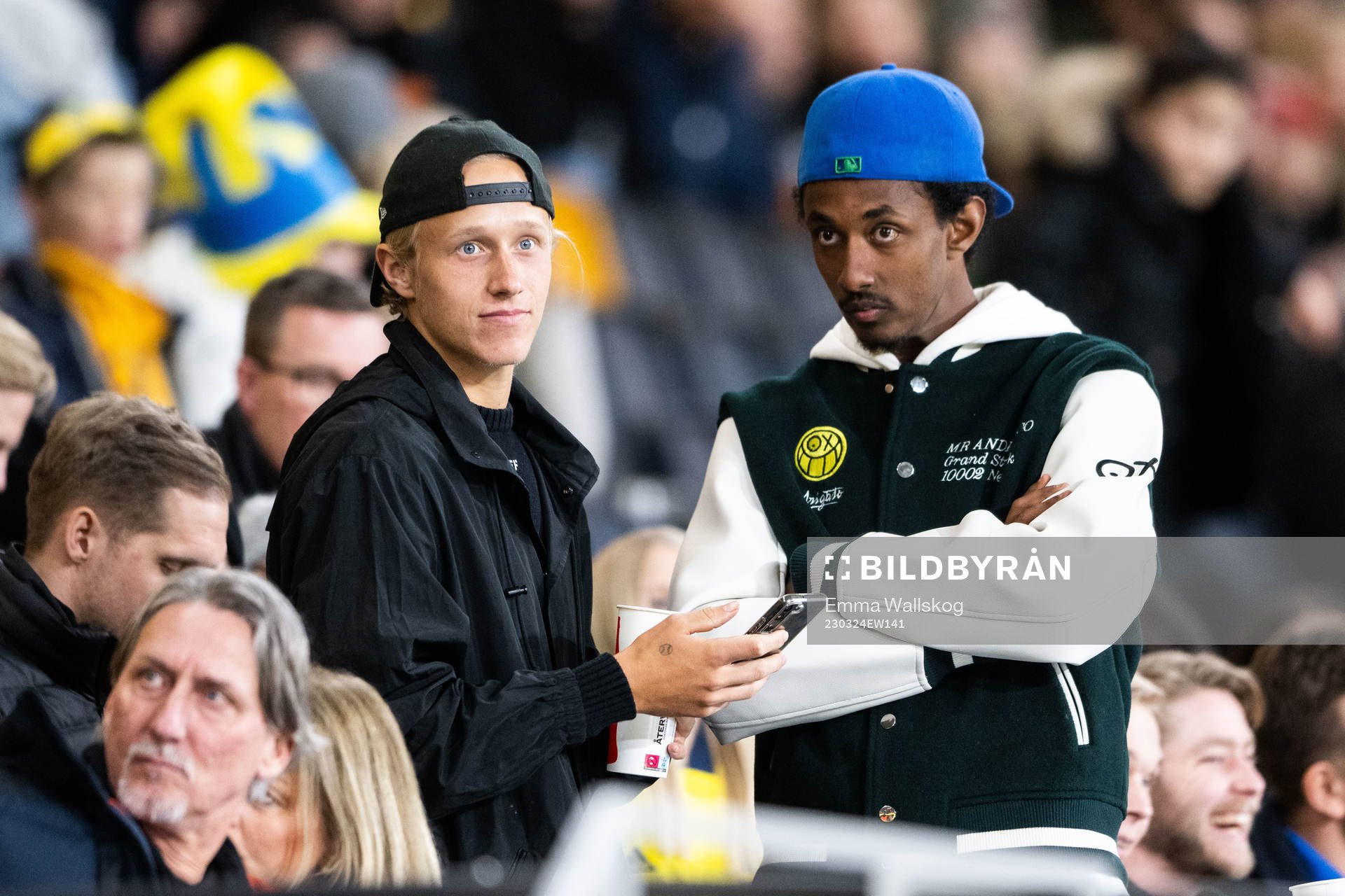Swedish tennis player Leo Borg in the stands