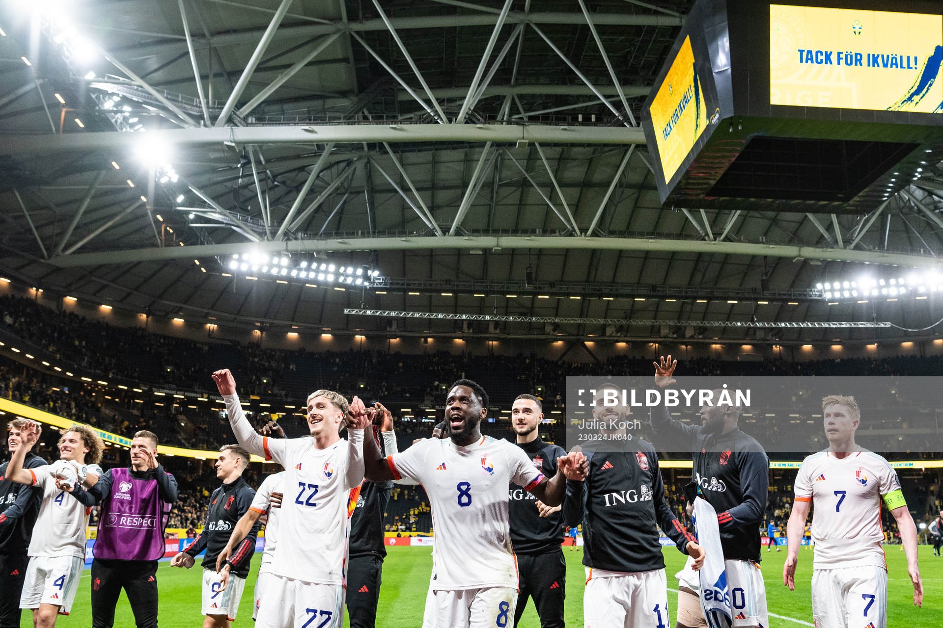 Alexis Saelemaekers, Orel Mangala and Yannick Carrasco of