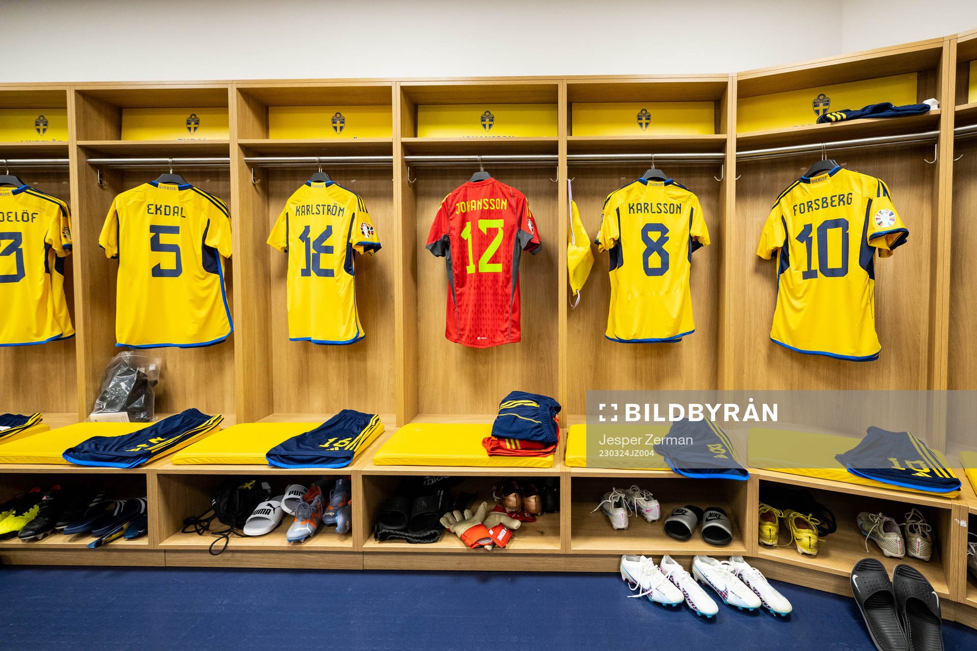 The jerseys of Hjalmar Ekdal, Jesper Karlström, Viktor