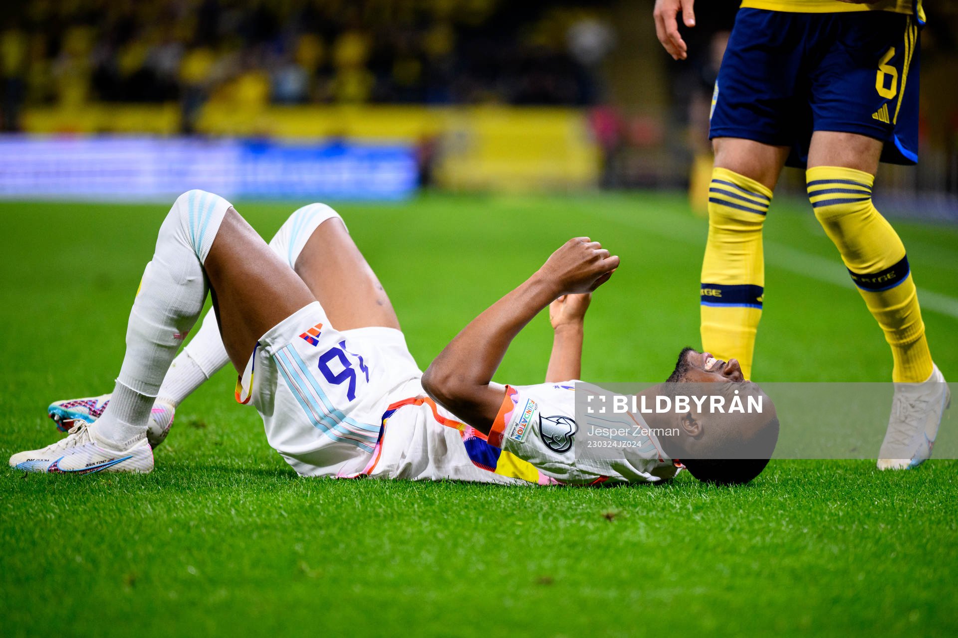 of Belgium Dodi Lukebakio in pain